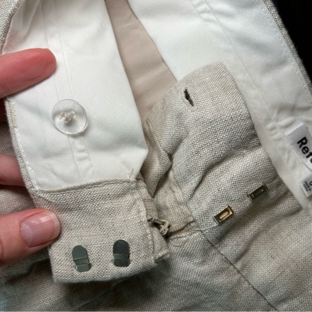 Reformation 100% Linen Pants Oatmeal Size 0 - Picture 11 of 15